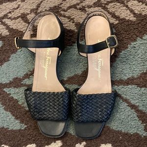 Salvatore Ferragamo sandals. EYC. Size 7.5. Black.